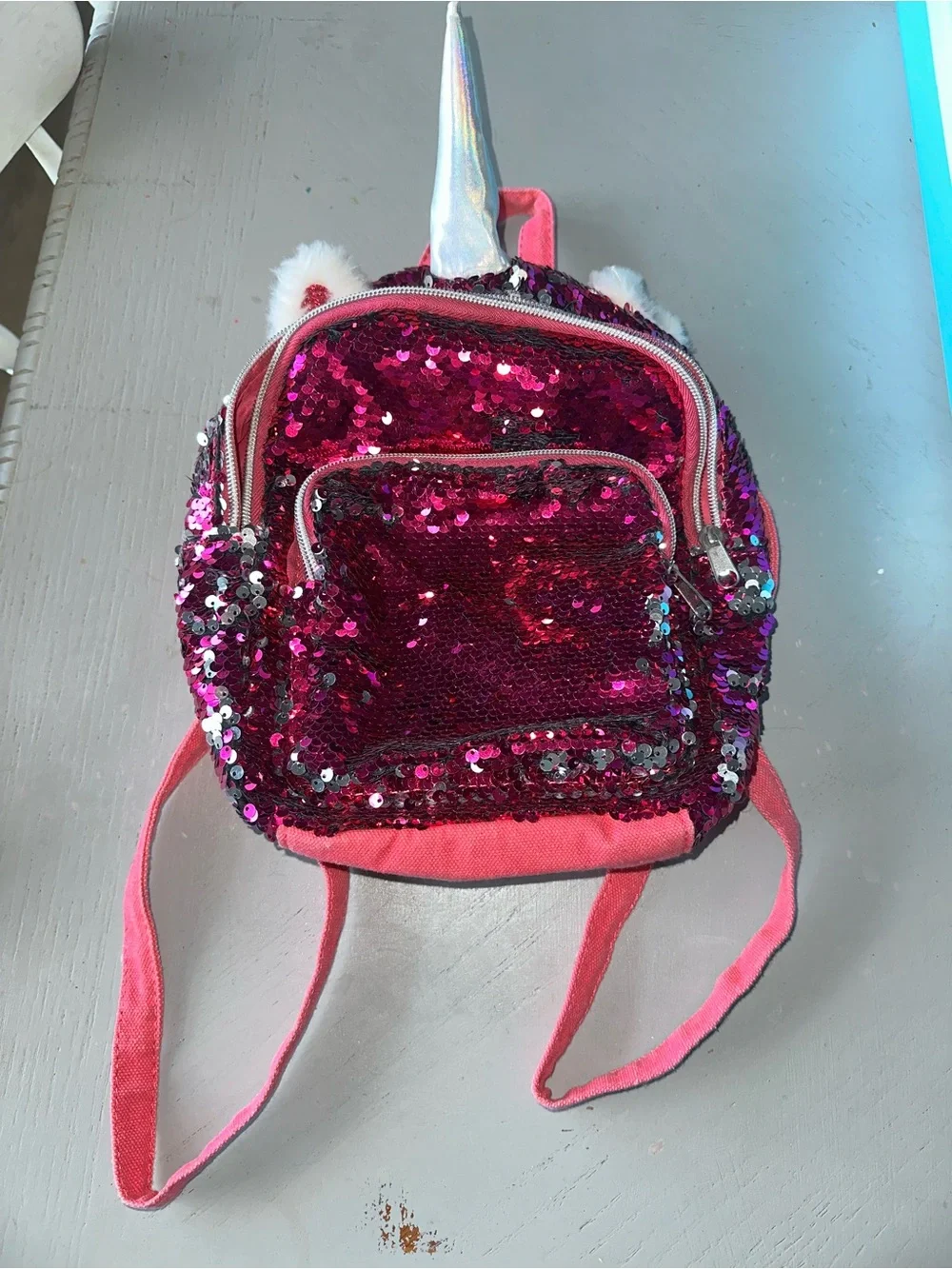 Kids Sequin Unicorn Backpack - Pink